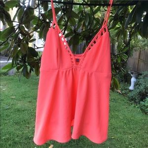 Candie’s Strawberry Coral V-Neck Top